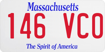 MA license plate 146VC0