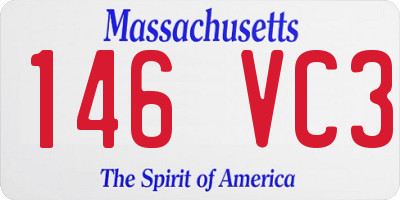 MA license plate 146VC3