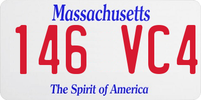 MA license plate 146VC4