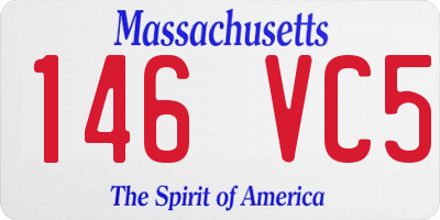 MA license plate 146VC5