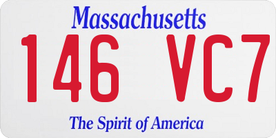 MA license plate 146VC7