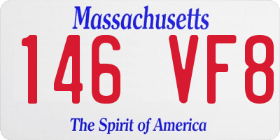 MA license plate 146VF8