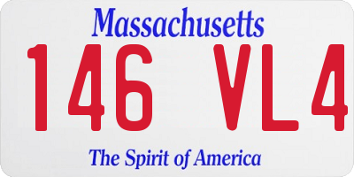 MA license plate 146VL4