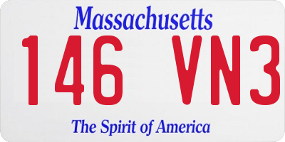 MA license plate 146VN3