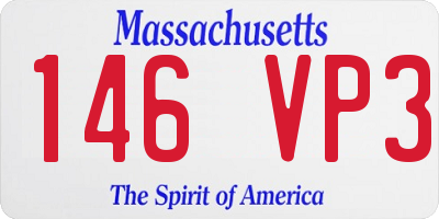 MA license plate 146VP3