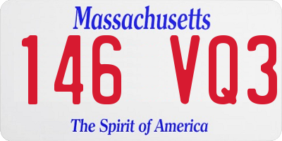 MA license plate 146VQ3