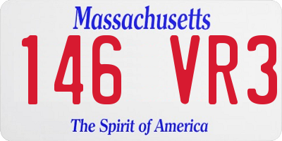 MA license plate 146VR3