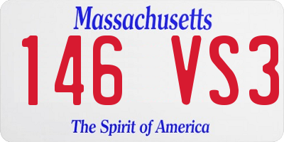MA license plate 146VS3