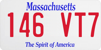 MA license plate 146VT7