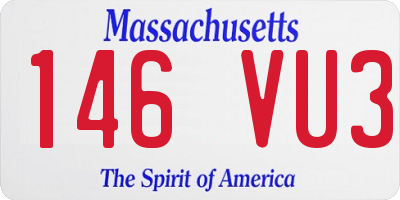 MA license plate 146VU3