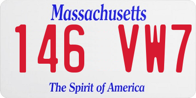 MA license plate 146VW7