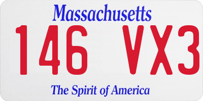 MA license plate 146VX3