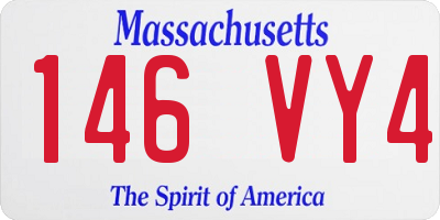 MA license plate 146VY4