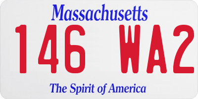 MA license plate 146WA2