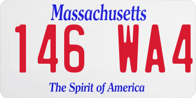 MA license plate 146WA4