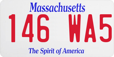 MA license plate 146WA5