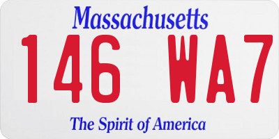MA license plate 146WA7