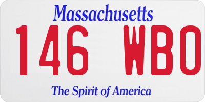 MA license plate 146WB0