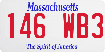 MA license plate 146WB3