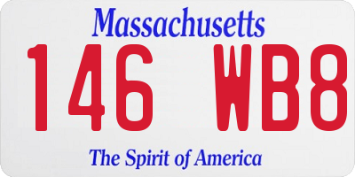 MA license plate 146WB8