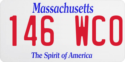 MA license plate 146WC0