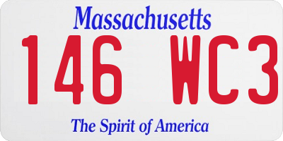 MA license plate 146WC3