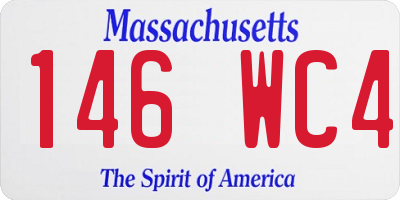 MA license plate 146WC4