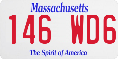 MA license plate 146WD6
