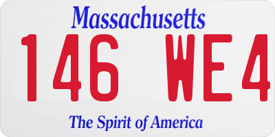 MA license plate 146WE4