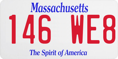MA license plate 146WE8