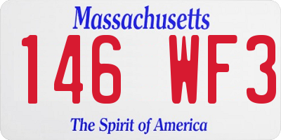 MA license plate 146WF3