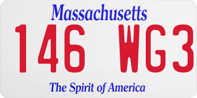 MA license plate 146WG3