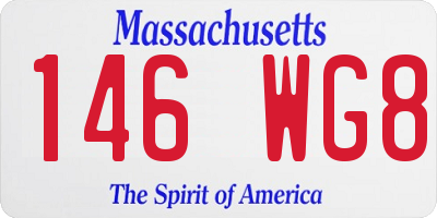 MA license plate 146WG8