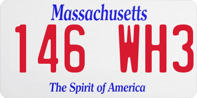 MA license plate 146WH3