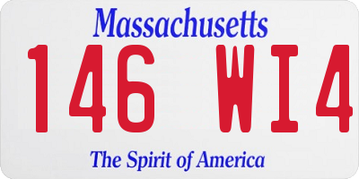 MA license plate 146WI4
