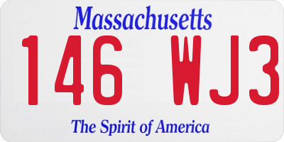 MA license plate 146WJ3