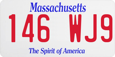 MA license plate 146WJ9
