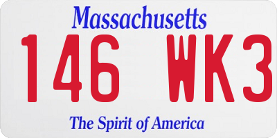MA license plate 146WK3
