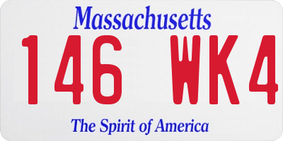 MA license plate 146WK4