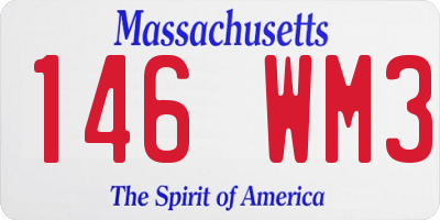 MA license plate 146WM3