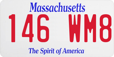 MA license plate 146WM8