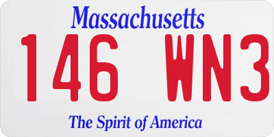 MA license plate 146WN3