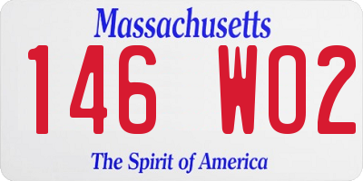 MA license plate 146WO2