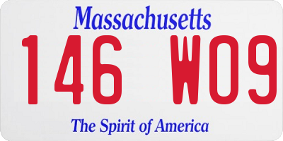 MA license plate 146WO9