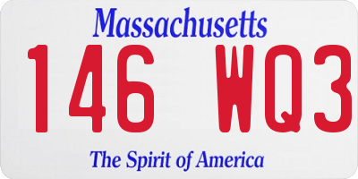 MA license plate 146WQ3