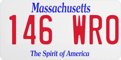 MA license plate 146WR0