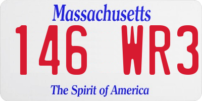 MA license plate 146WR3