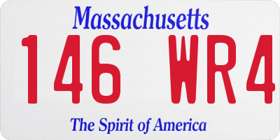 MA license plate 146WR4