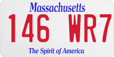 MA license plate 146WR7