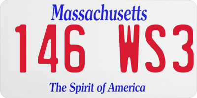 MA license plate 146WS3
